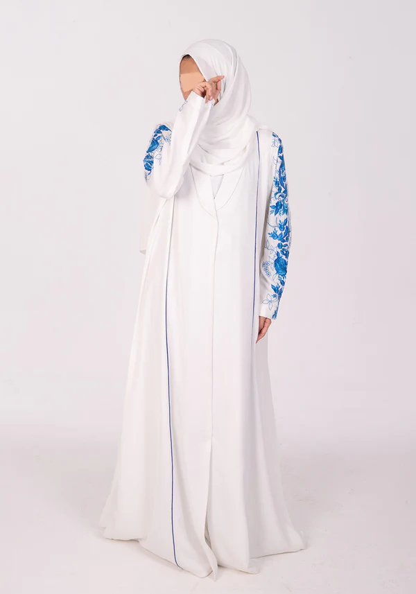 Azure Elegance Embroidered Abaya