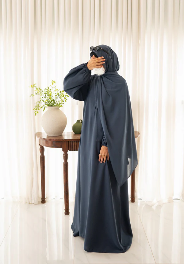 Tranquil Ash Blue Abaya Set